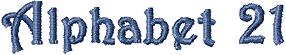 Alphabet 21 Embroidered Sample